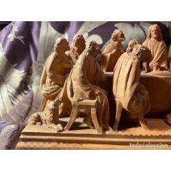 Escultura Religiosa de la Última Cena - Grupo Escultórico en Terracota