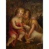 Escuela flamenca de mediados del siglo XVII. “Niño Jesús con San Juan Bautista”.