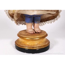 Talla policromada de Niño Jesús, escuela catalana siglo XIX