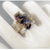 Anillo de plata con decoración de bismuto y diamante