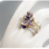 Anillo de plata con decoración de bismuto y diamante