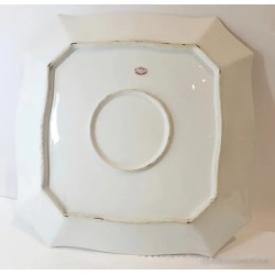 Fuente Cuadrada Porcelana Limoges V. Guerin & CIA - Decoración Floral Vintage