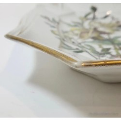 Fuente Cuadrada Porcelana Limoges V. Guerin & CIA - Decoración Floral Vintage