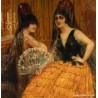 Óleo Manolas Españolas Ramón Mir i Escudé - Arte Costumbrista Catalán 1920