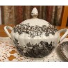 Juego de Café Antiguo Cartuja Vintage Porcelana Blanco y Negro Coleccionista