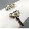 Pulsera Rígida Plata 925 Gemas Naturales Diseño Contemporáneo Luxury