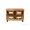 Arquilla Vintage con Cajones de Madera y Placas Decorativas de Hueso
