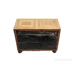 Arquilla Vintage con Cajones de Madera y Placas Decorativas de Hueso