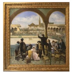 Escena Histórica de Corrida de Toros - Arte del Siglo XIX - Pintura Costumbrista Española