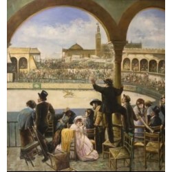 Escena Histórica de Corrida de Toros - Arte del Siglo XIX - Pintura Costumbrista Española