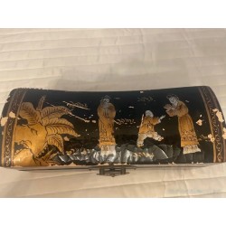 Antigua caja almohada cóncava china de la dinastía Qing