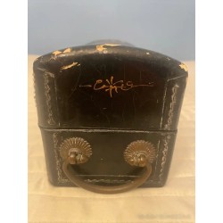 Antigua caja almohada cóncava china de la dinastía Qing