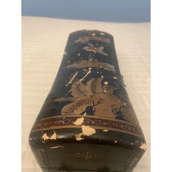 Antigua caja almohada cóncava china de la dinastía Qing