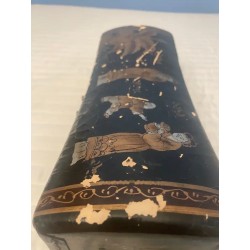 Antigua caja almohada cóncava china de la dinastía Qing
