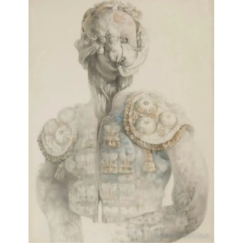 JUSTO GIRÓN (Sevilla, 1949). “Torero”, 1977. Técnica mixta sobre papel.