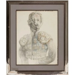 JUSTO GIRÓN (Sevilla, 1949). “Torero”, 1977. Técnica mixta sobre papel.