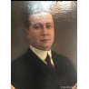 Retrato Óleo Caballero Época Victoriana Marco Ovalado Dorado