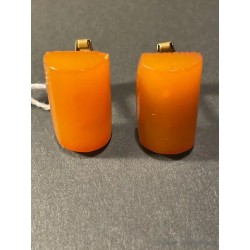 Gemelos Vintage de Ámbar - Joyería Artesanal en Tono Naranja