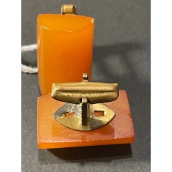 Gemelos Vintage de Ámbar - Joyería Artesanal en Tono Naranja