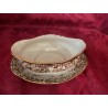 Salsera Cartuja Pickman Modelo Aurora Porcelana Vintage Marrón y Oro
