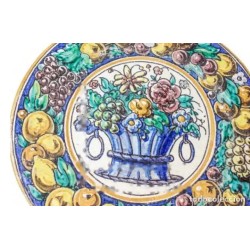 Pareja de Platos Decorativos Cerámica de Triana - Arte Andaluz Frutal 30cm Vintage