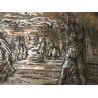 Pareja de bandejas de plata con escenas grabadas - 80 cm X 54 cm