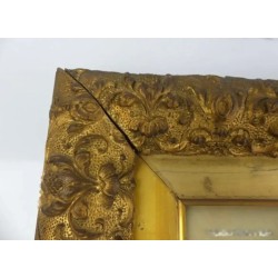 Pareja de dos antiguas pinturas al óleo sobre tablas firmadas y enmarcadas