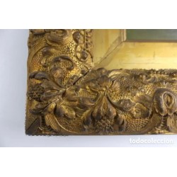 Pareja de dos antiguas pinturas al óleo sobre tablas firmadas y enmarcadas