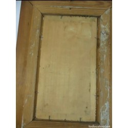 Pareja de dos antiguas pinturas al óleo sobre tablas firmadas y enmarcadas