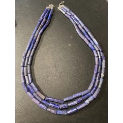 Collar de Lapislázuli Triple Vuelta 508CT - Piedra Natural Azul Genuina
