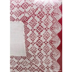 Obra Textil Vintage - Pañuelo de Bolillos Enmarcado con Diseño Geométrico