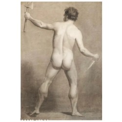 Escuela Española S. XIX. Hombre desnudo armado