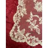 Bonita mantilla antigua crema, bordado floral, 254x58 cm