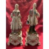 Figuras de Porcelana Viejo París - Pareja de Época en Traje Elegante