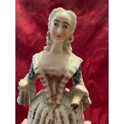 Figuras de Porcelana Viejo París - Pareja de Época en Traje Elegante