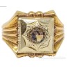 Anillo Vintage Masculino Oro 18kt - Diseño Art Deco Años 40 con Piedra Central