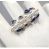 Anillo de Plata con 4 Ópalos Negros - Diseño Artesanal Exclusivo Bicolor