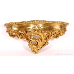 Ménsula Antigua Dorada al Oro Fino - Repisa Decorativa Estilo Luis XV 55cm