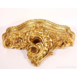 Ménsula Antigua Dorada al Oro Fino - Repisa Decorativa Estilo Luis XV 55cm
