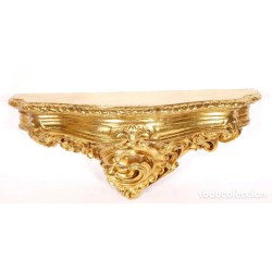 Ménsula Antigua Dorada al Oro Fino - Repisa Decorativa Estilo Luis XV 55cm