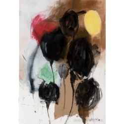 ANA RINCON CAÑIBANO (Madrid, 1972). “Más flores”, 2020. Técnica mixta y collage sobre cartulina.