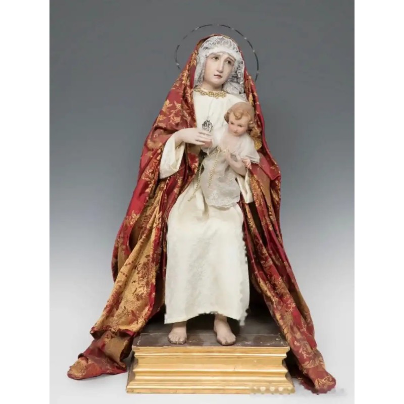 Talla vestidera o cap-i-pota de la Virgen con Niño, siglo XX.