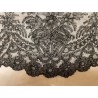 Encaje Negro Chantilly Antiguo Siglo XIX - 420 cm Floral Mantilla Vestidos