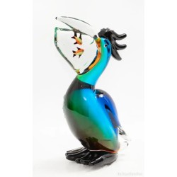 Escultura de Pelícano en Cristal de Murano - Arte Contemporáneo en Vidrio Soplado
