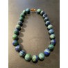 Collar de Azurita-Malaquita en Esferas - Gema Natural con Tonos Azules y Verdes