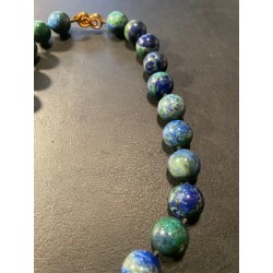 Collar de Azurita-Malaquita en Esferas - Gema Natural con Tonos Azules y Verdes