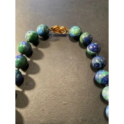 Collar de Azurita-Malaquita en Esferas - Gema Natural con Tonos Azules y Verdes