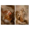 Escuela italiana del siglo XVIII.Pareja de óleos sobre cristal.