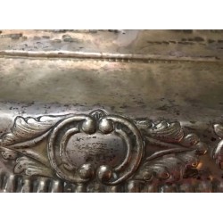 Pareja de bandejas de plata con escenas grabadas - 80 cm X 54 cm