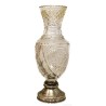 Jarrón Art Deco de Cristal Tallado con Base de Plata - Pieza Vintage Años 40